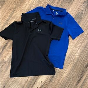 Under Armour Boy’s Black and Blue Polo Shirts